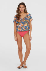 Huges Woven Top Blue Painted Tropics