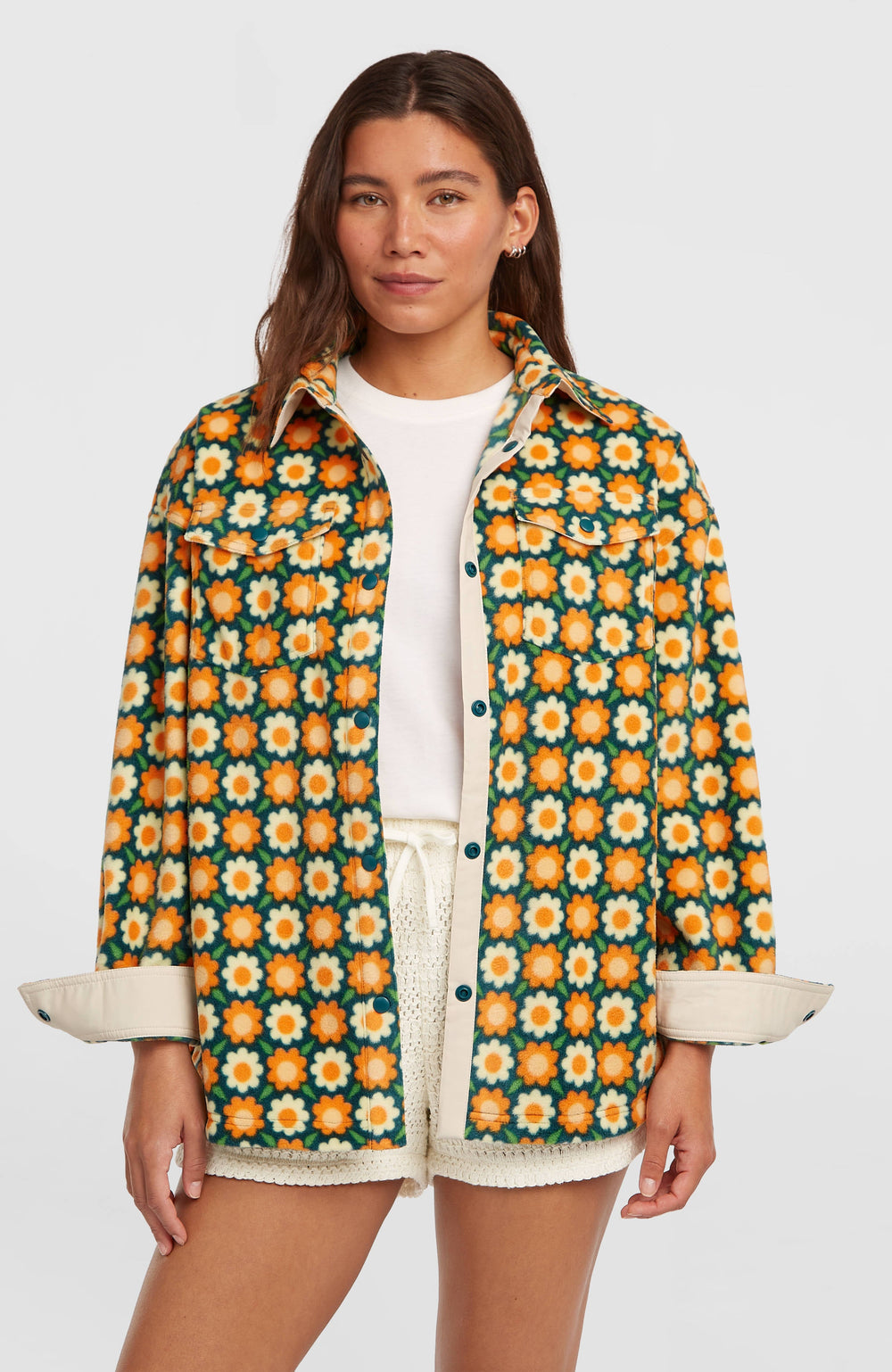O'Riginals Superfleece Shirt Green Retro Flower