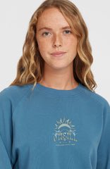 Beach Vintage Crew Sweatshirt Copen Blue
