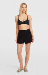 Johnny Smocked Waist Shorts Black Out
