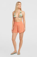 Johnny Smocked Waist Shorts Funky Peach