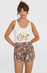 Johnny Smocked Waist Shorts Blue Painted Tropics