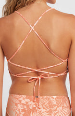 Huntington Bralette Bikini Top Peach Island Sky