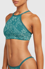 High-Neck Bikini Set Green Island Sky