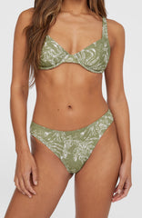 Rita Bikini Bottoms Green Textured Jungle