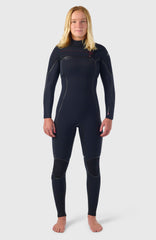 Hyperfreak Fire 4/3mm+ Chest Zip Full Wetsuit BLACK/BLACK