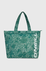 Coastal Print Tote Bag Green Island Sky