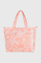 Coastal Print Tote Bag Peach Island Sky