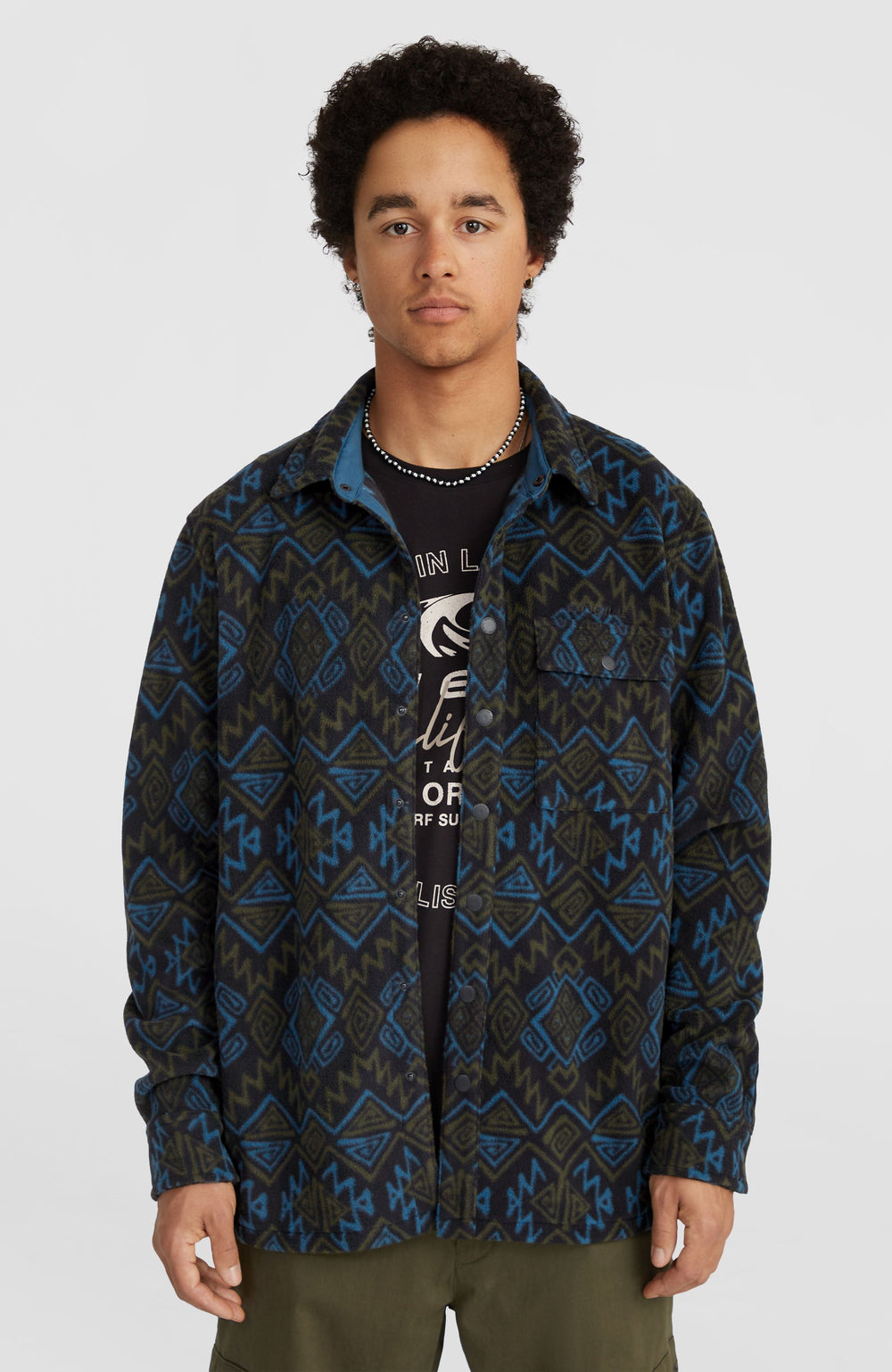 Superfleece Shirt Black Retro Ikat
