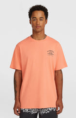 Melange Chest Print T-Shirt Funky Peach