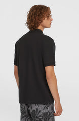 Slub Small Logo Polo Black Out