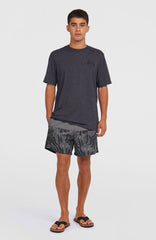 Cali Block 15'' Swim Shorts Black Dipped Leaves