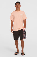 Retro 19'' Swim Shorts Coral Melted Texture