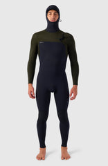 O'Neill Men Hyperfreak 5/4mm Chest Zip Full Wetsuit with Hood Men – O'Neill BLACK/BLACK