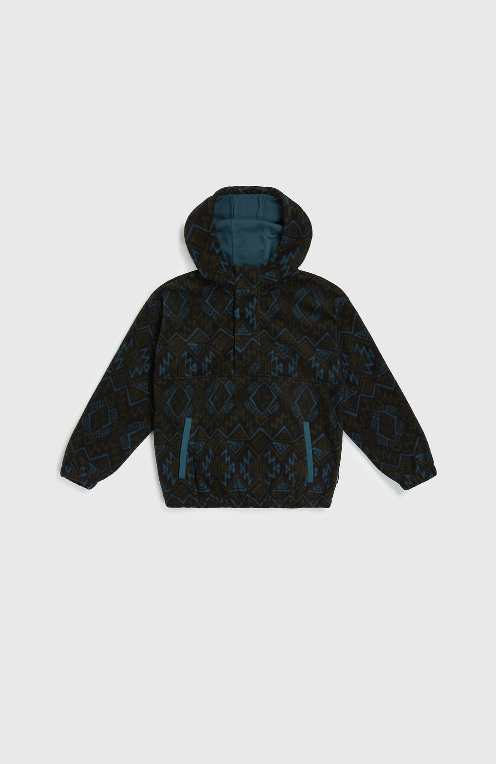 Superfleece Half-Zip Hoodie Black Retro Ikat