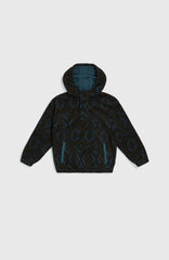 Superfleece Half-Zip Hoodie Black Retro Ikat