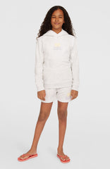 Back Print Hoodie White Melange