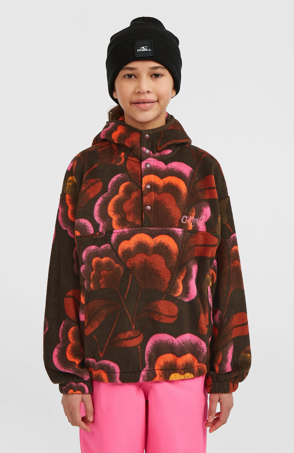 Superfleece Half-Zip Hoodie Brown Originals Flower