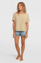 Essentials O'Neill Script Scoop Neck T-Shirt Cocoa Sand