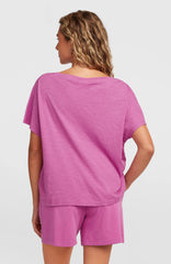 Essentials O'Neill Script Scoop Neck T-Shirt Electric Fuschia