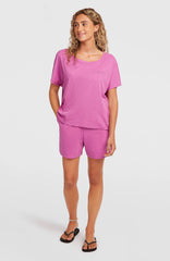 Essentials O'Neill Script Scoop Neck T-Shirt Electric Fuschia
