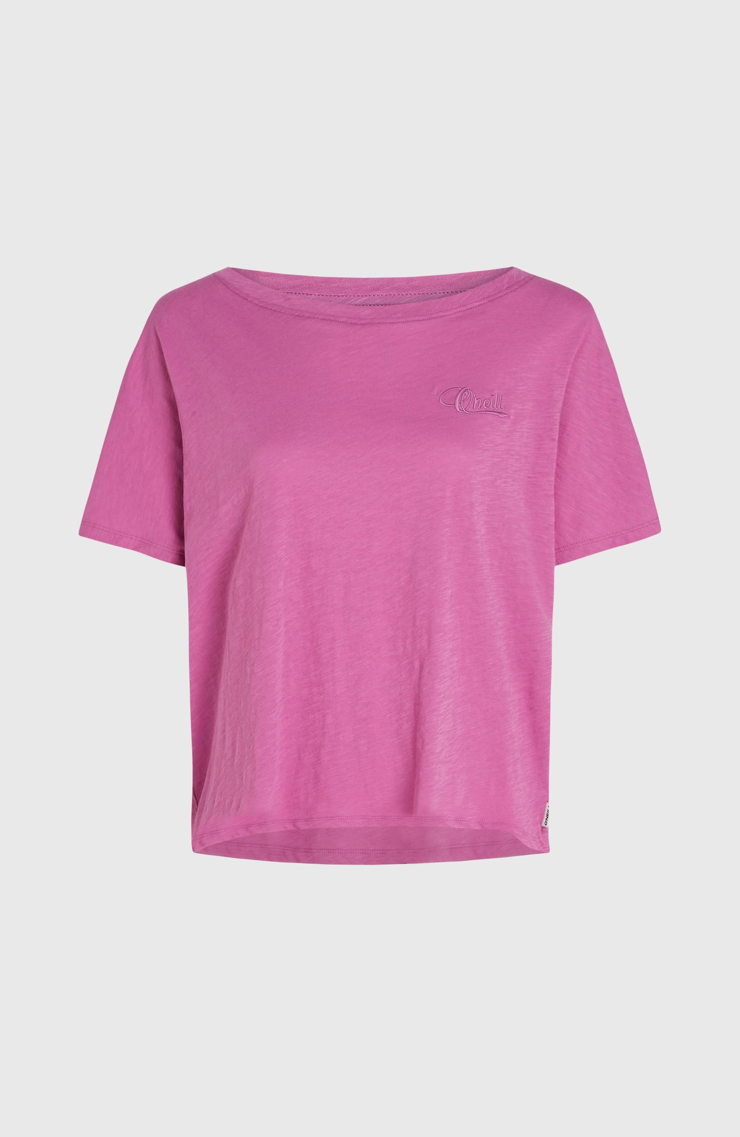 Essentials O'Neill Script Scoop Neck T-Shirt Electric Fuschia