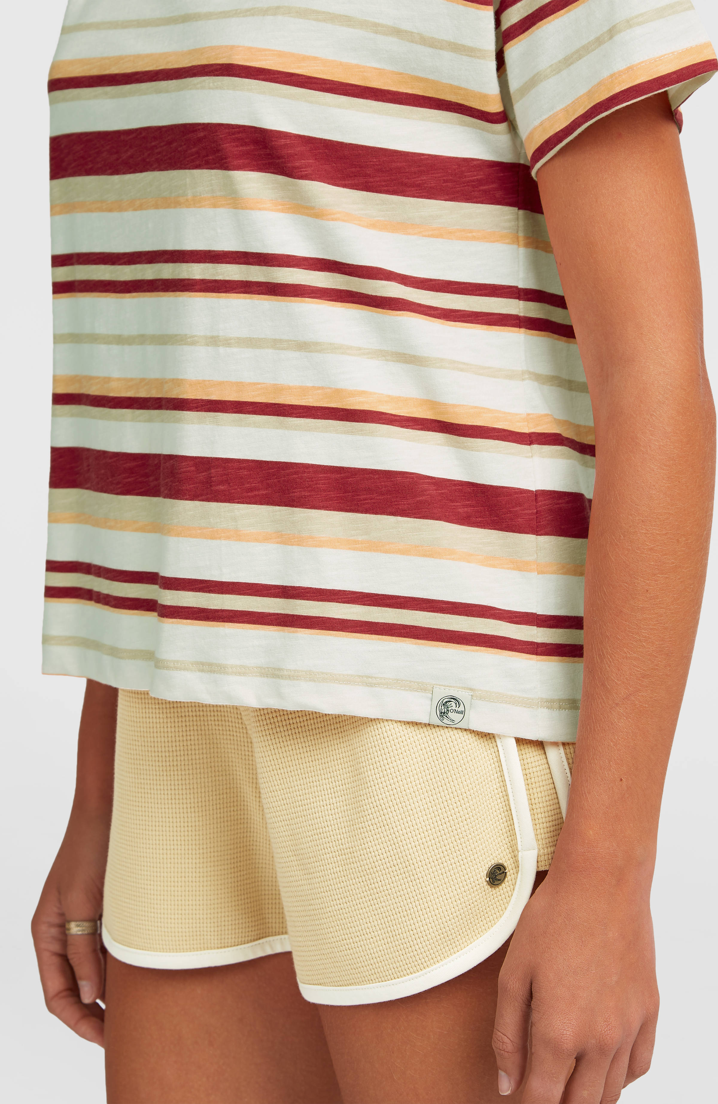 O'Riginals Boxy Stripe T-Shirt Beige Originals tee stripe