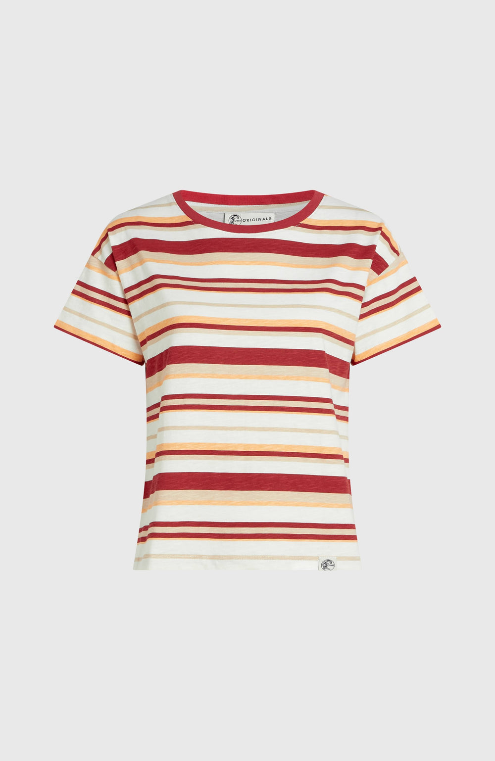O'Riginals Boxy Stripe T-Shirt Beige Originals tee stripe