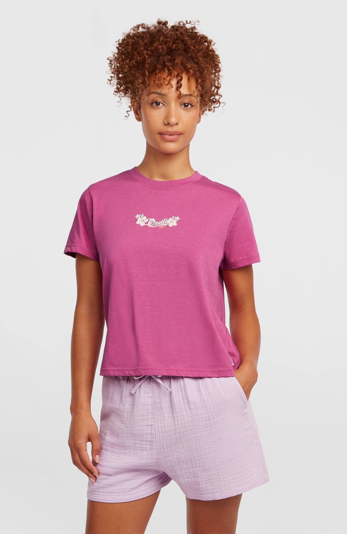 Essentials Script T-Shirt Electric Fuschia