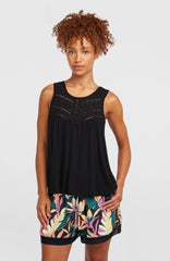 Essentials Tokeena Embroidery Tank Black Out