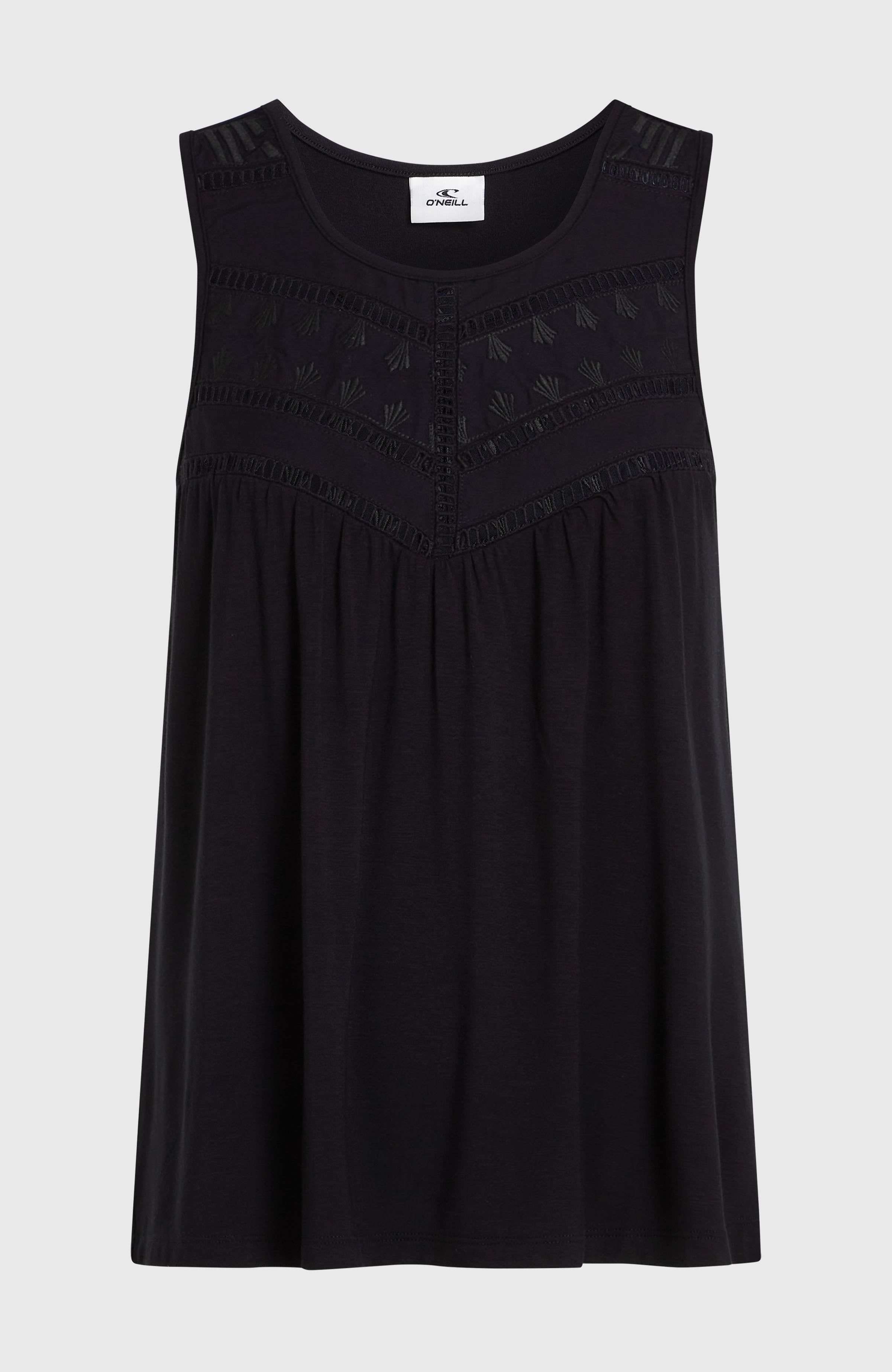 Essentials Tokeena Embroidery Tank Black Out