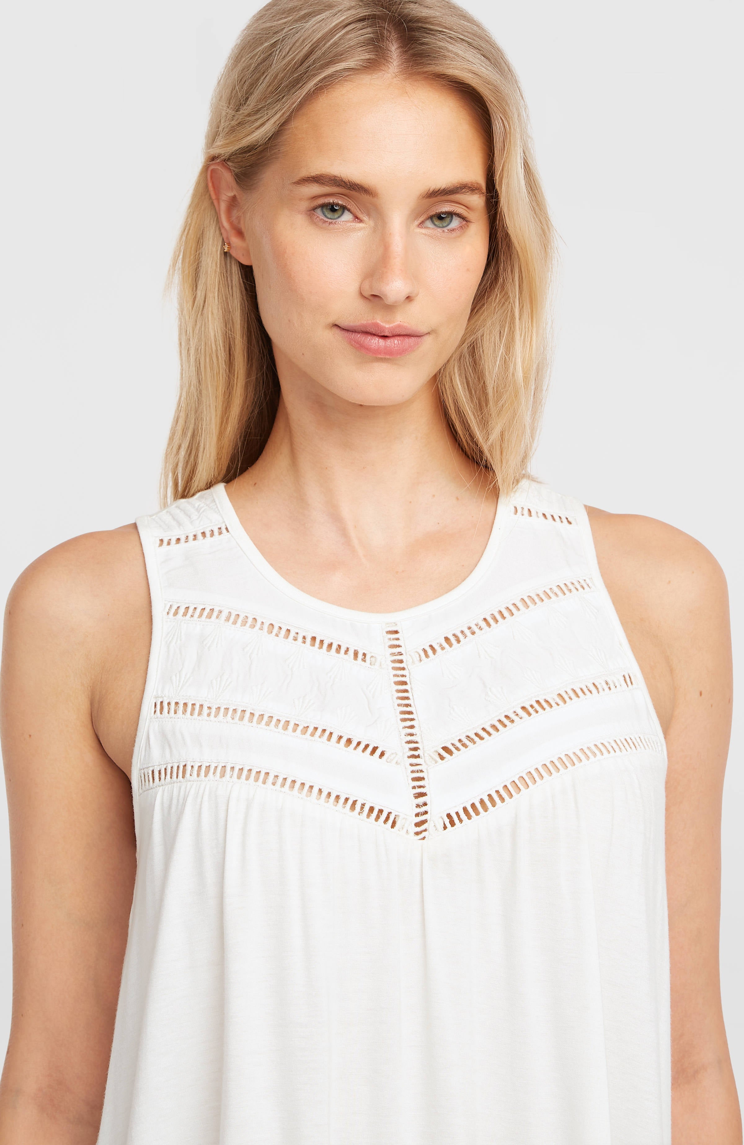 Essentials Tokeena Embroidery Tank Snow White