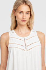 Essentials Tokeena Embroidery Tank Snow White
