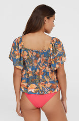Huges Woven Top Blue Painted Tropics