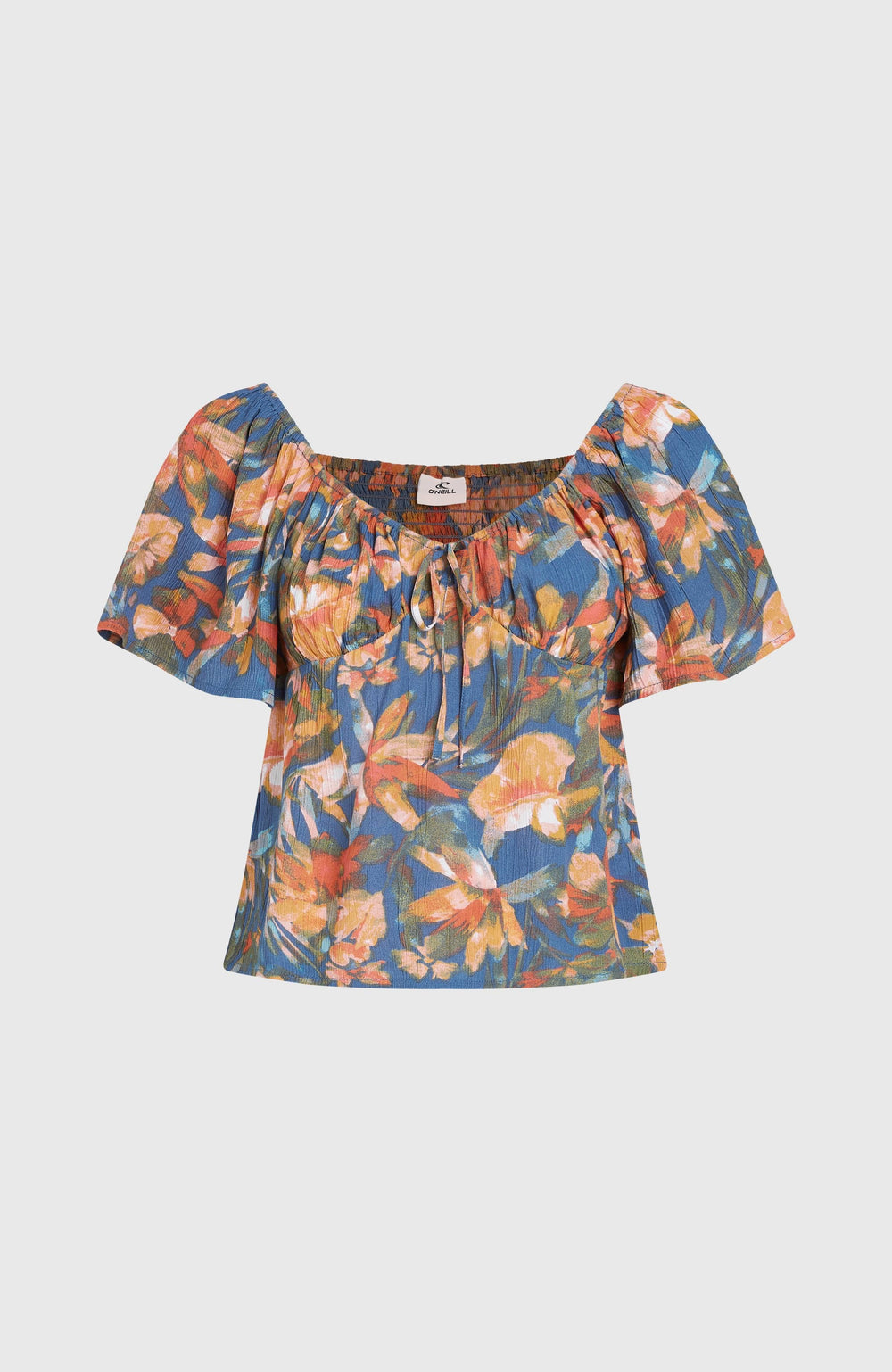 Huges Woven Top Blue Painted Tropics