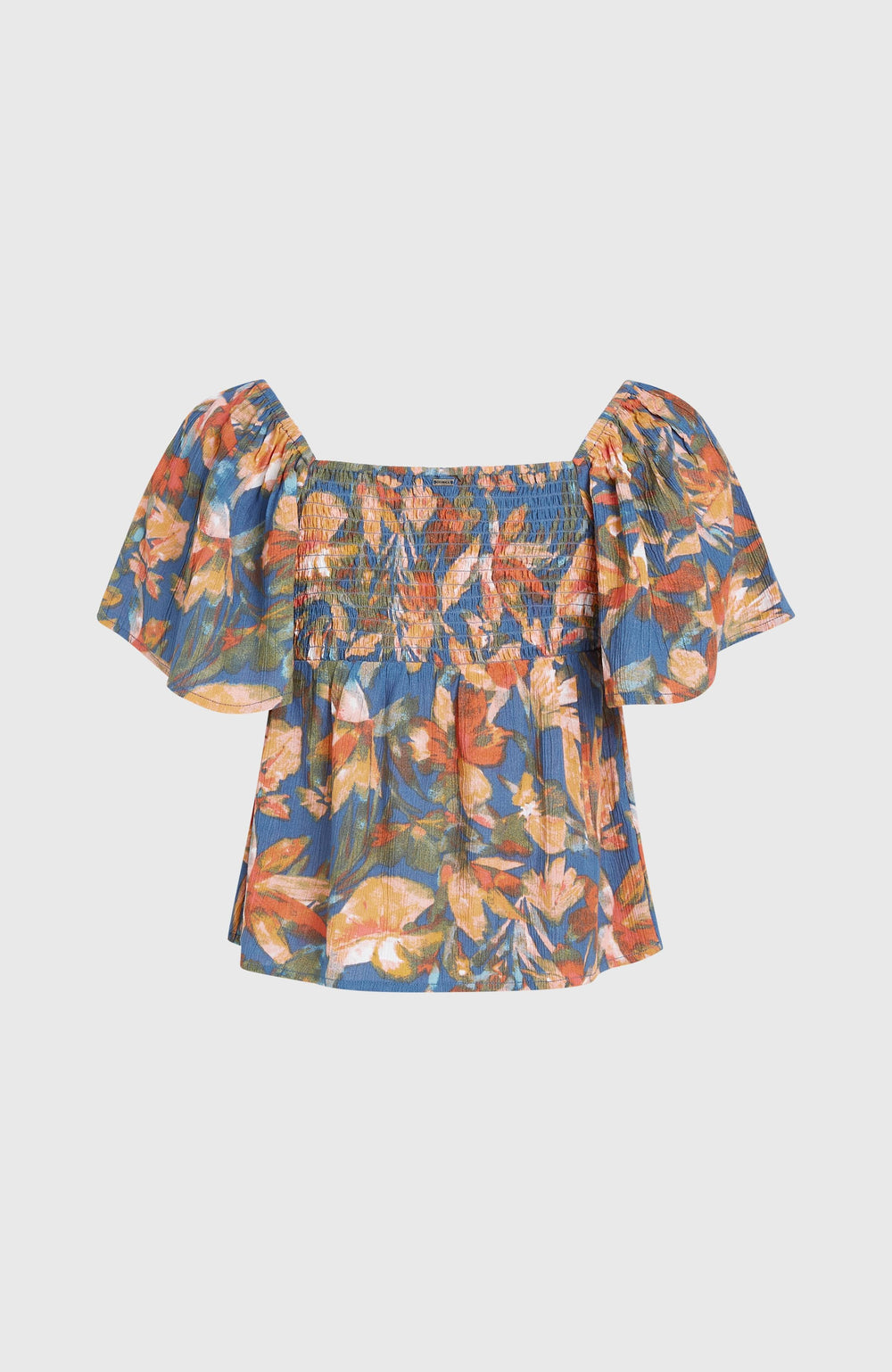 Huges Woven Top Blue Painted Tropics