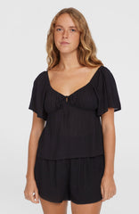Huges Woven Top Black Out