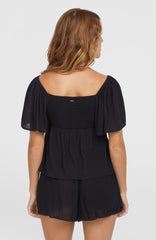 Huges Woven Top Black Out