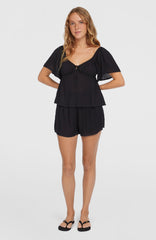 Huges Woven Top Black Out