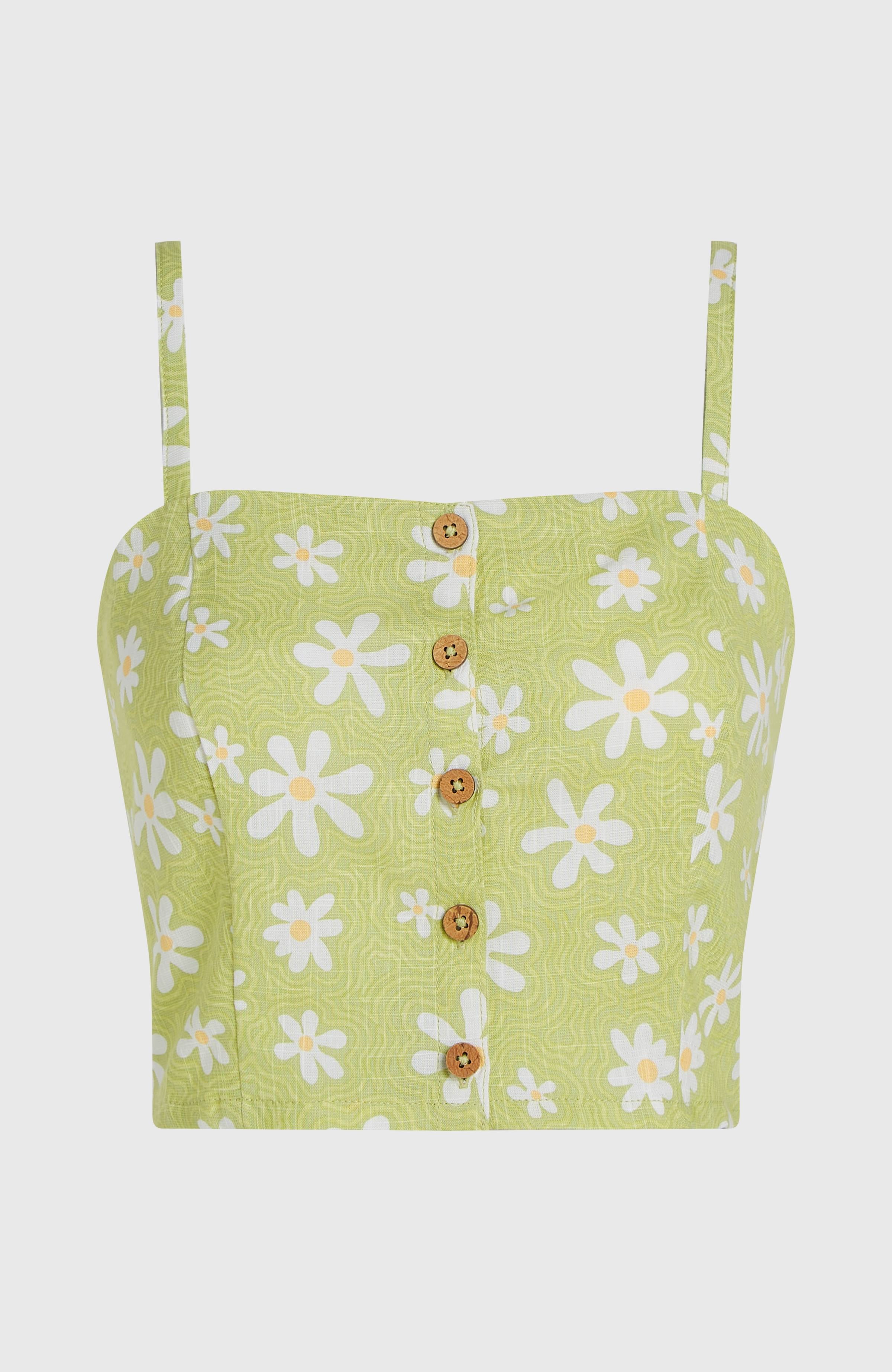 Beach Vintage Cropped Top Green Daisyline