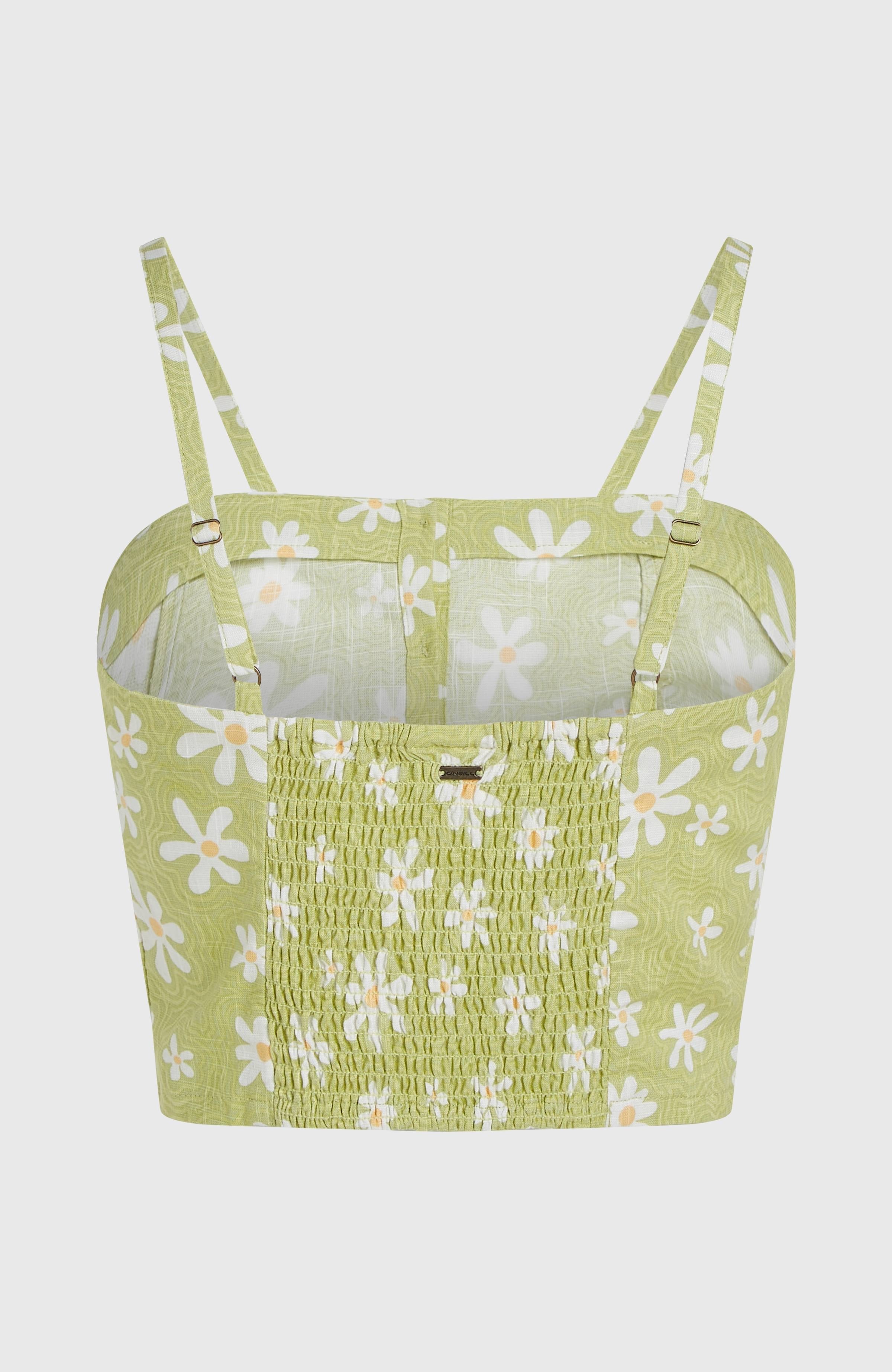 Beach Vintage Cropped Top Green Daisyline