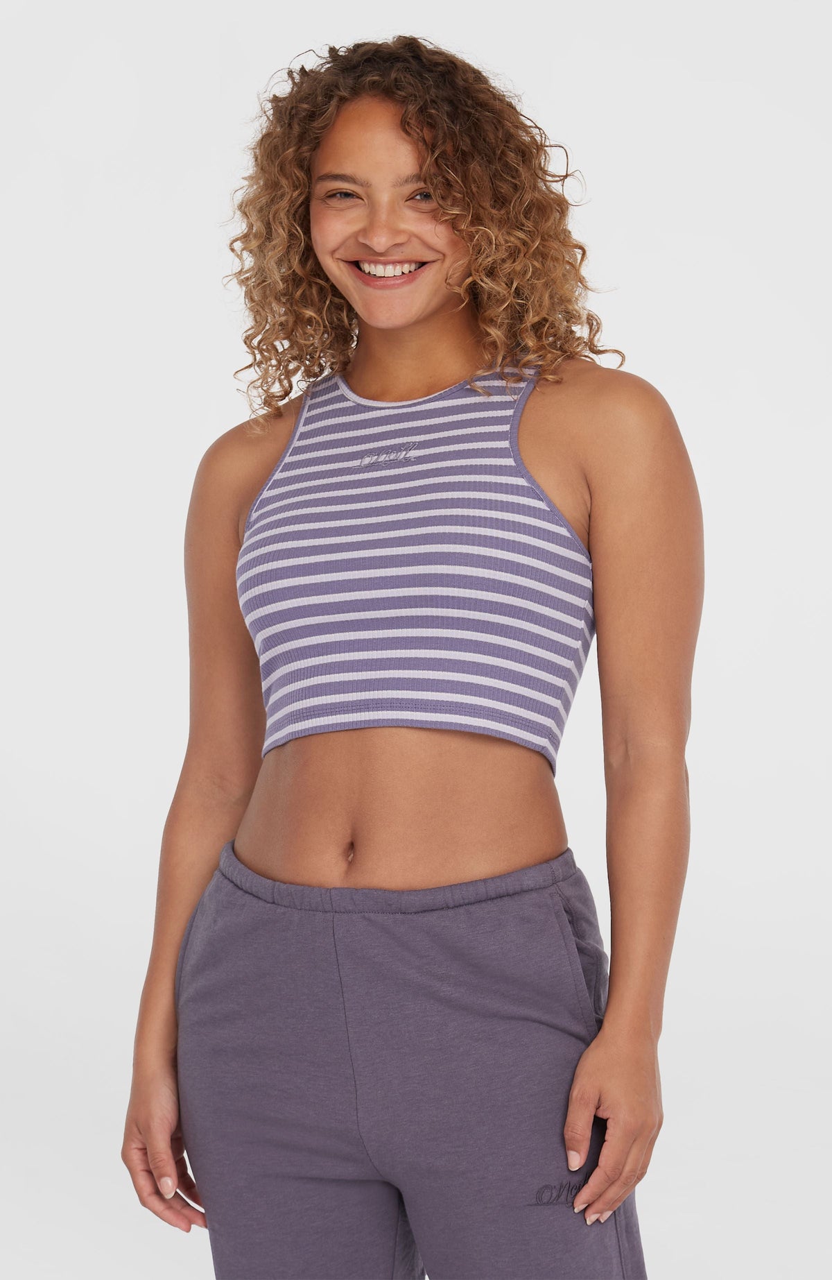 Jess Rib Tanktop Purple Yarn Dye Stripe