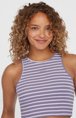 Jess Rib Tanktop Purple Yarn Dye Stripe