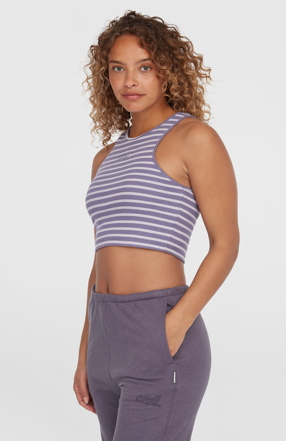 Jess Rib Tanktop Purple Yarn Dye Stripe