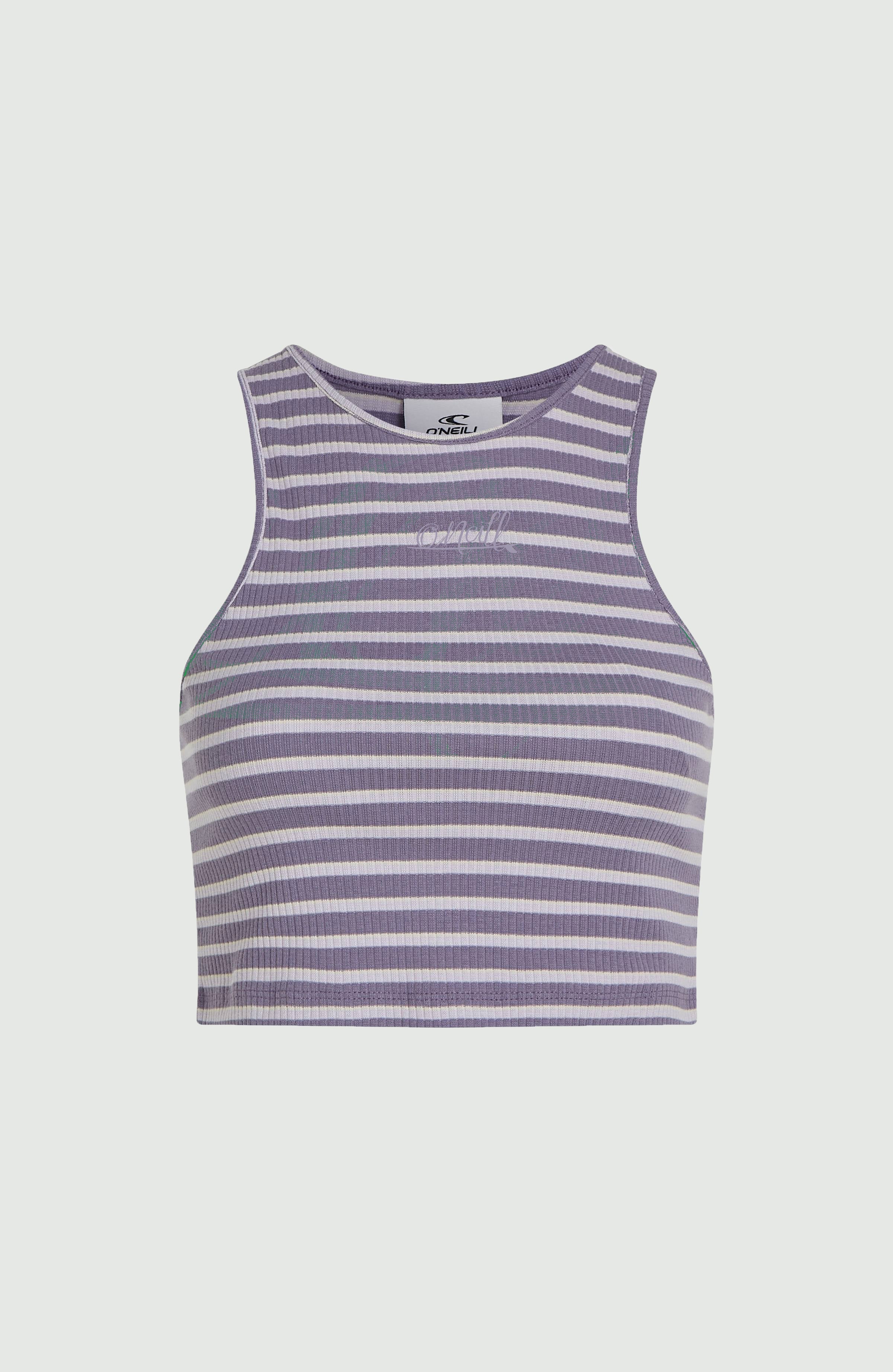 Jess Rib Tanktop Purple Yarn Dye Stripe