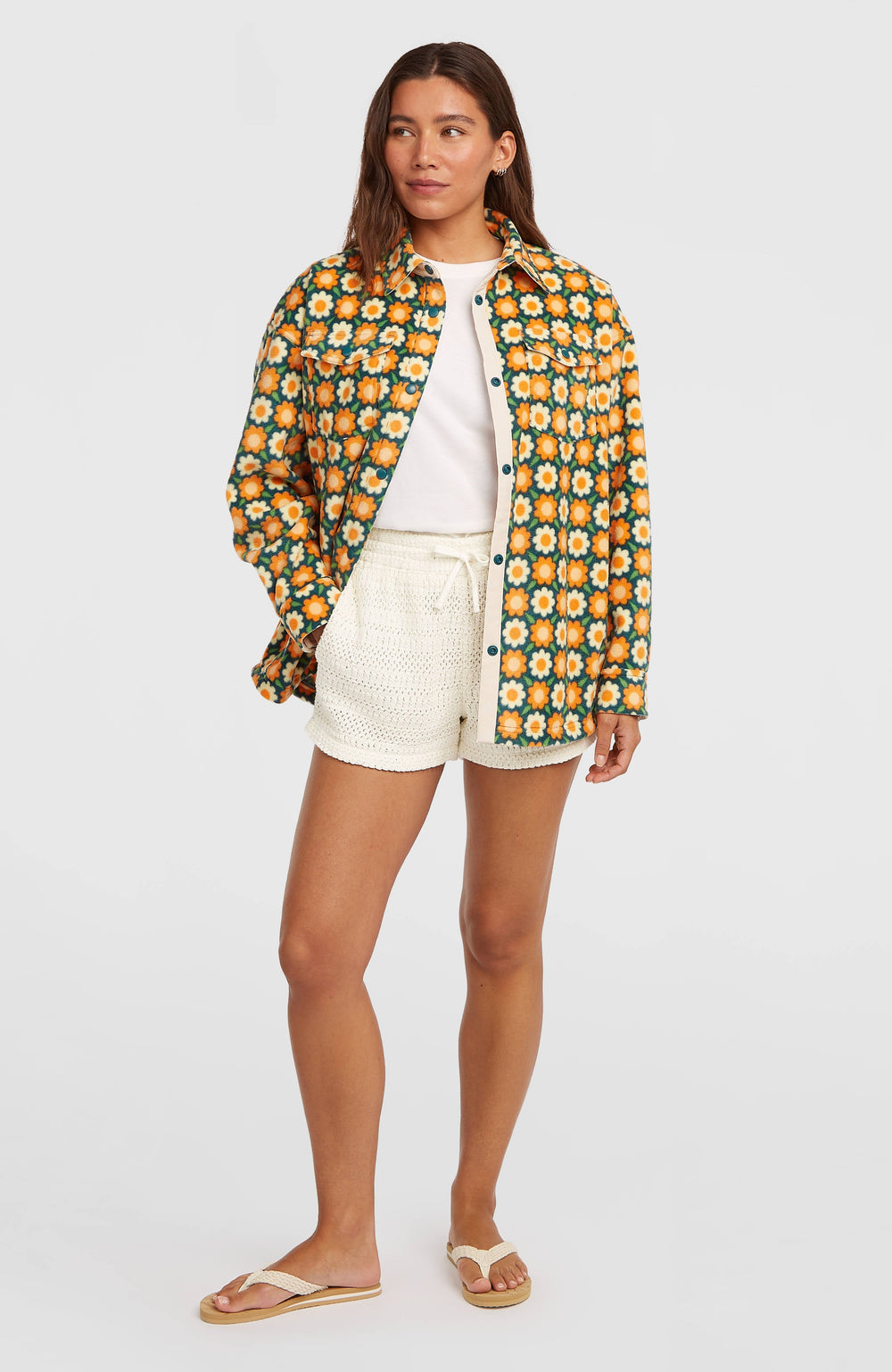 O'Riginals Superfleece Shirt Green Retro Flower