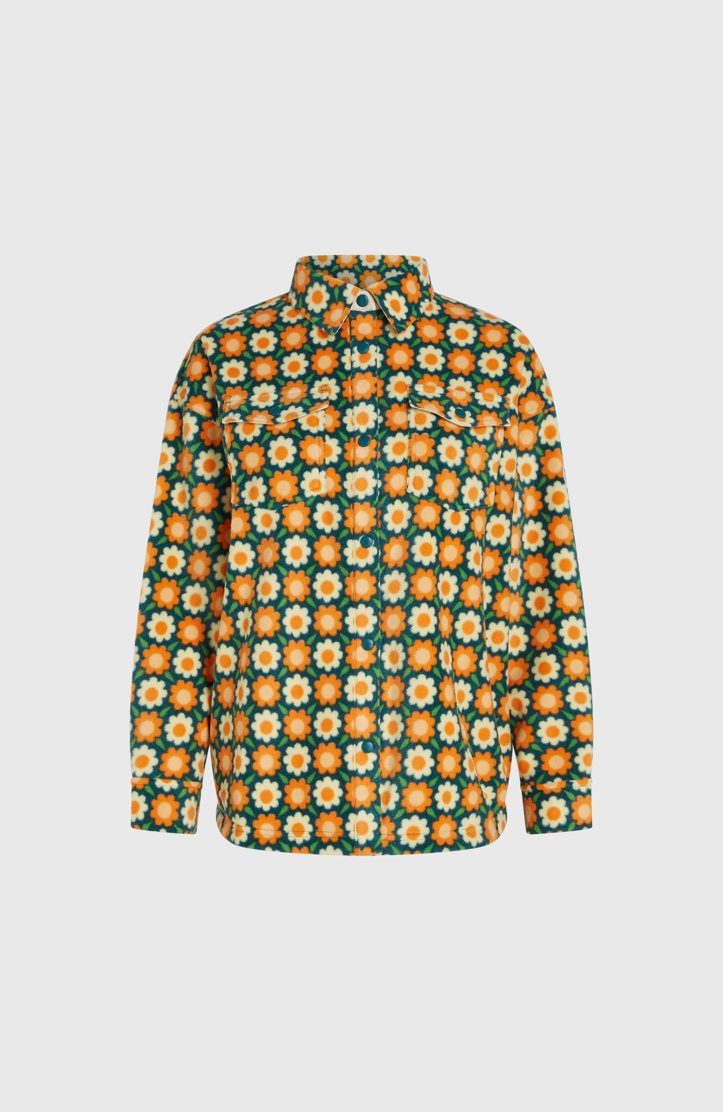 O'Riginals Superfleece Shirt Green Retro Flower