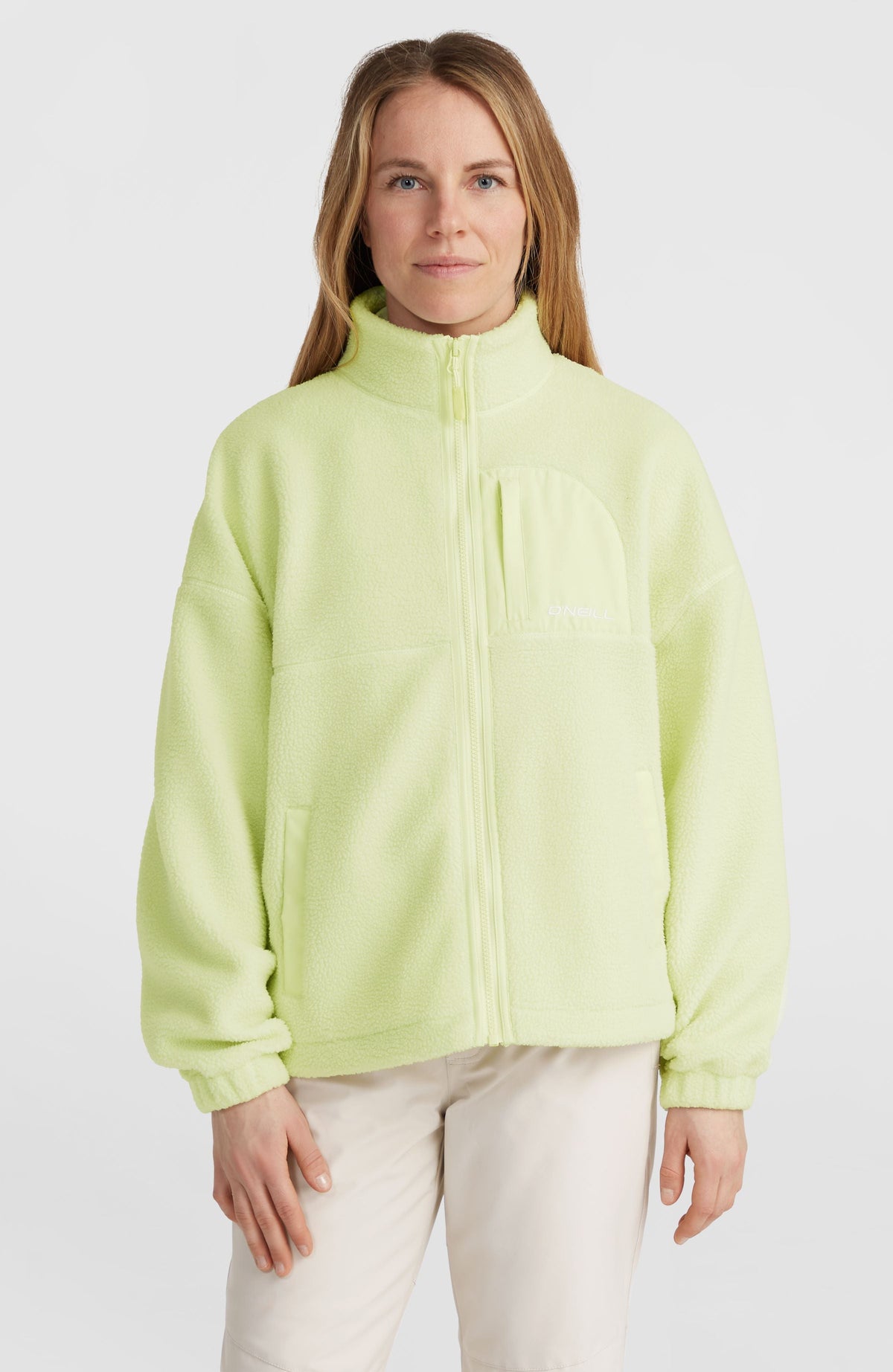 High-Pile Full-Zip Fleece Lime Wash