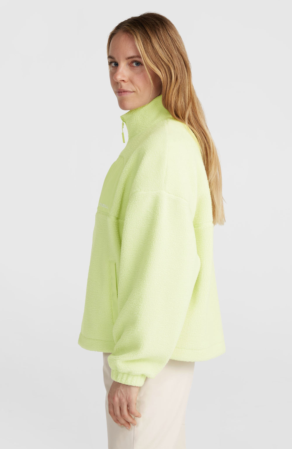 High-Pile Full-Zip Fleece Lime Wash