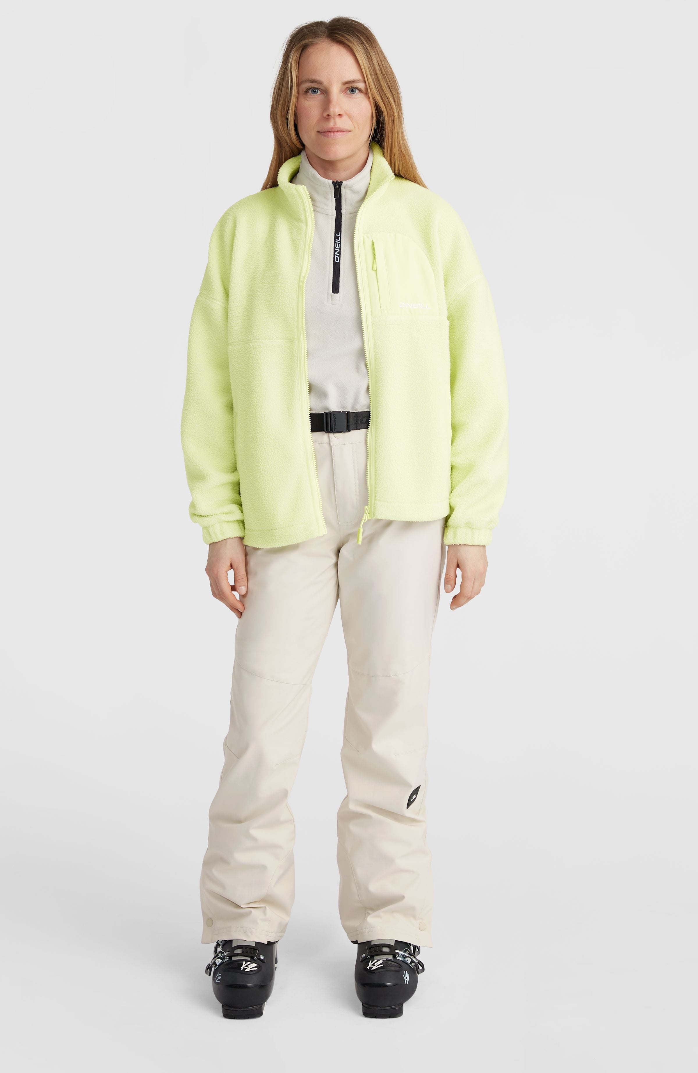 High-Pile Full-Zip Fleece Lime Wash